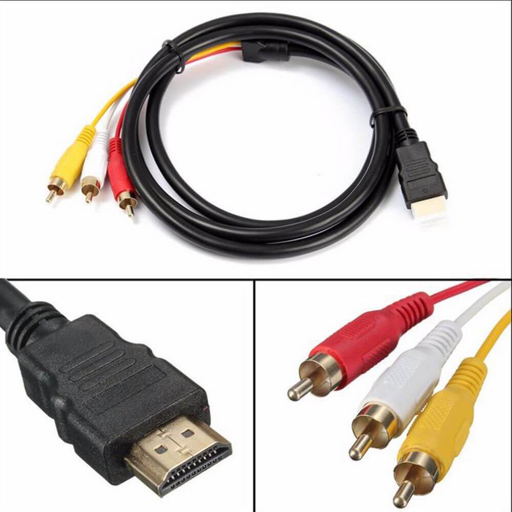 1.3m HDMI Male to 3 RCA Video Audio Converter Component Adapter Cab