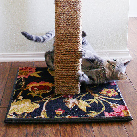 DIY cat scratching post using sisal rope