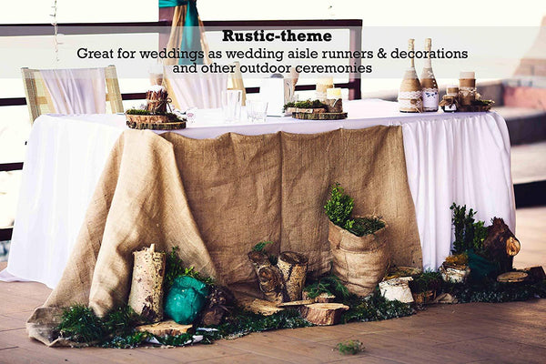 Burlap fabric rolls are great for weddings and other outdoor ceremonies as wedding aisle runners and decorations