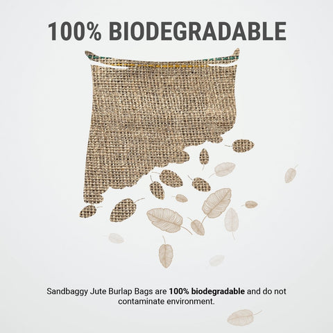 100% Biodegradable: Sandbaggy Jute Burlap Bags are 100% biodegradable and do not contaminate the environment.