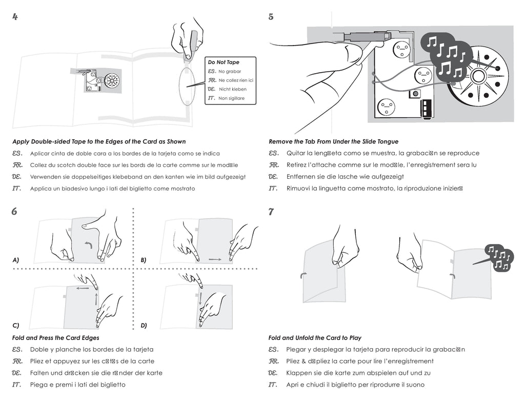 recordable greeting audio card insert