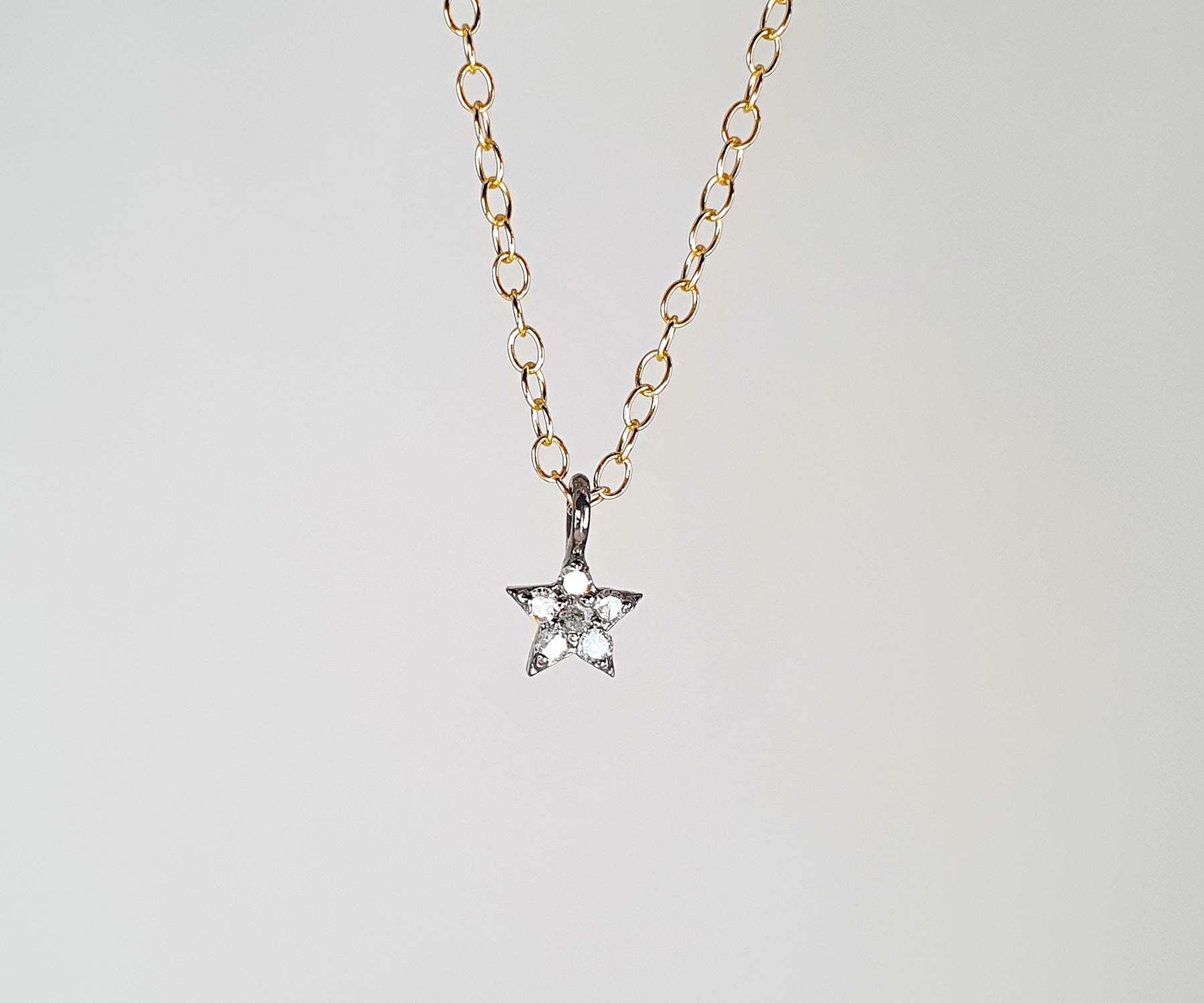 sterling silver diamond star necklace