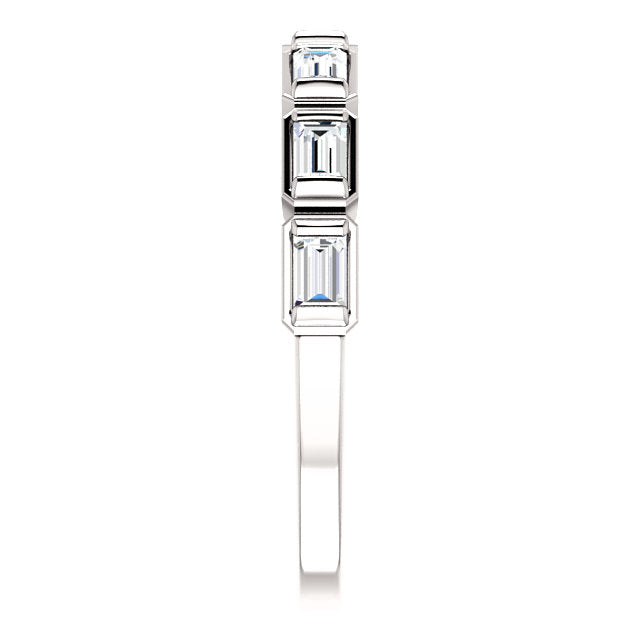 WBM0057 ~ MOISSANITE .25 CT BAGUETTE WHITE GOLD WEDDING BAND