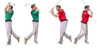 Right (Green) & Wrong (Red) Golf Swing Follow Through