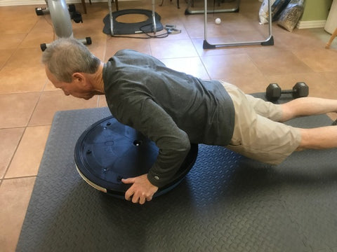 Pushups on Bosu Ball for Golf Season Prep