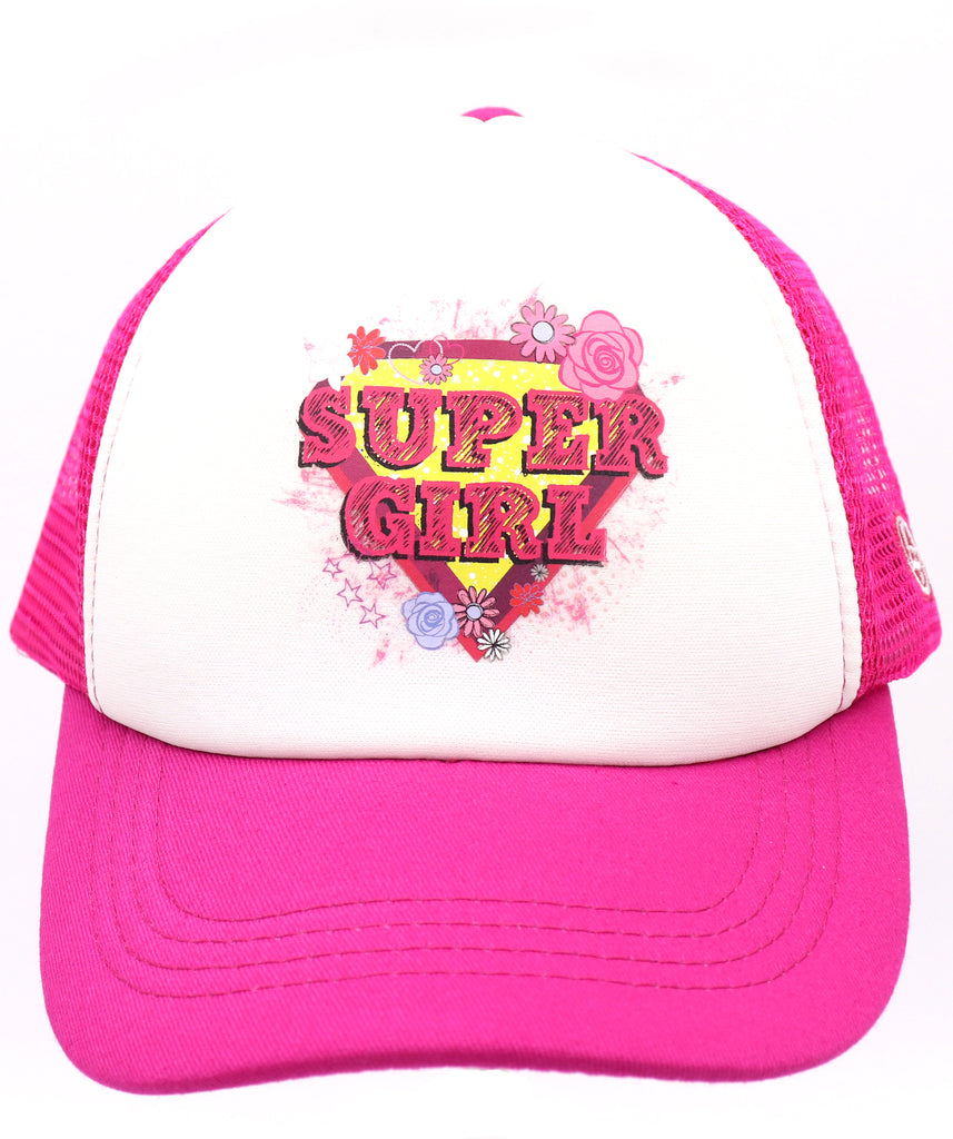 SFT Kids Girl Power Trucker Baseball Cap Adjustable Mesh Hat Girl Boy 