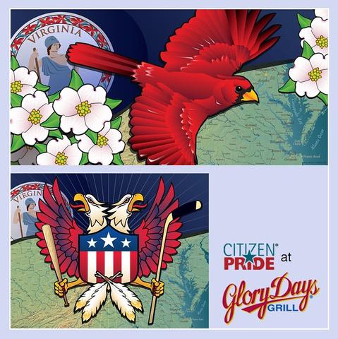 Citizen Pride artwork in Glory Days Grill of Alexandria Virginia
