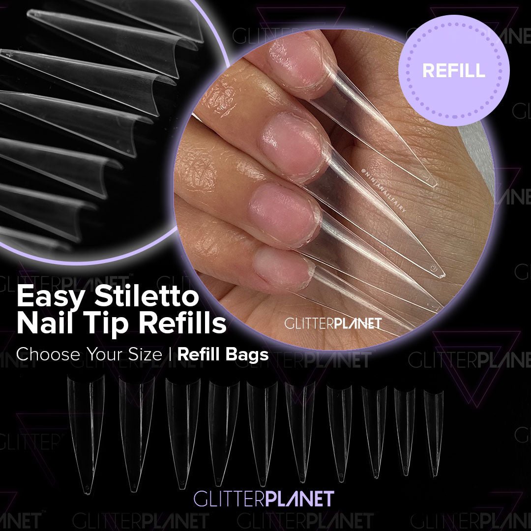 Single Size Refill Bags Clear Easy Tips | Glitter Planet