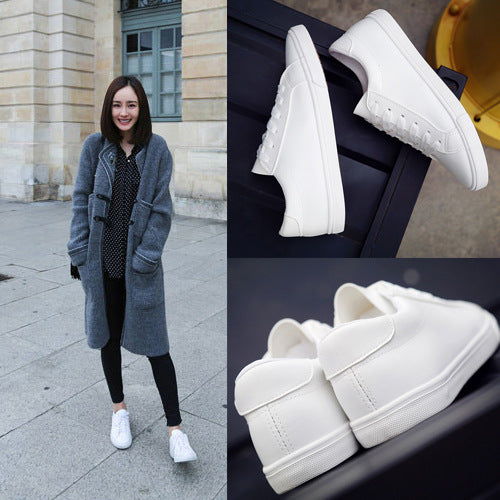 Women White Leather Sneakers - Gifts 