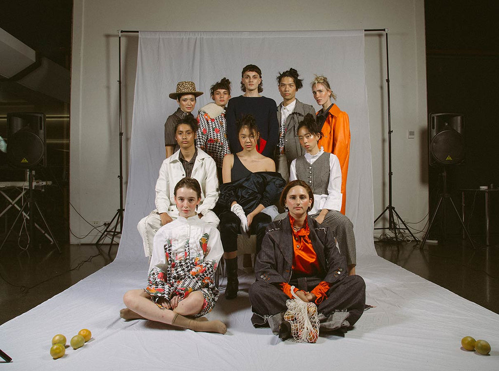 Group of people wearing clothing from fashion label Corepret