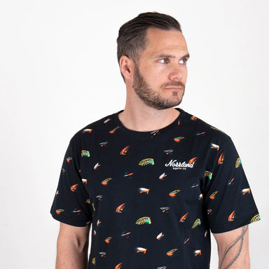 Sqrtn TGN Script T-shirt Flies Black
