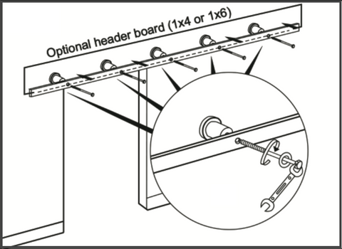 sliding barn door hardware header board - mjc and company