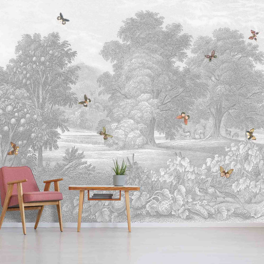 Land of Milk and honey butterflies wall mural by Woodchip & Magnolia 