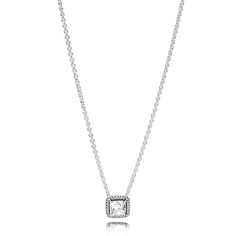 pandora square diamond necklace