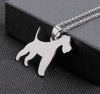 Smooth Wire Miniature Fox Terrier Silhouette Dog Pet Tag Charm Pendant Necklace