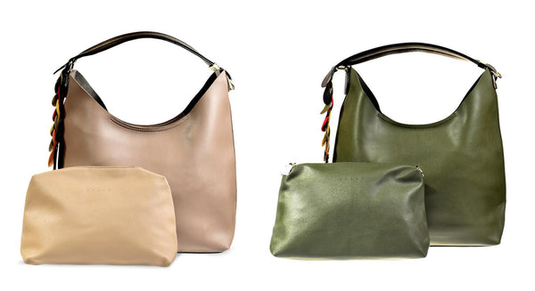 ALL BAGS- Smooth Taupe and Olive Hobo Bags