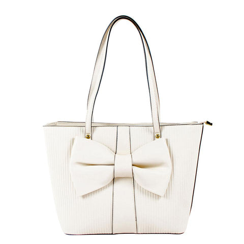ALL BAGS - Beautiful Cream Bag with Large Bow - AB-H-1173