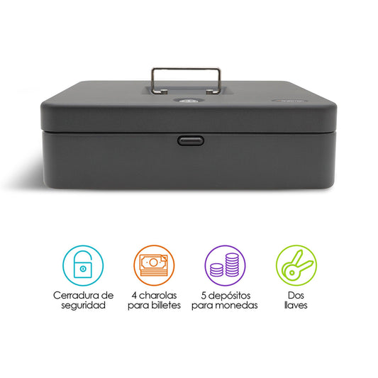 Caja de Seguridad para Dinero Efectivo con Cerradura 2 Llaves - Redlemon