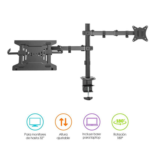 Soporte para Monitor y Laptop Ajustable para Escritorio - Redlemon