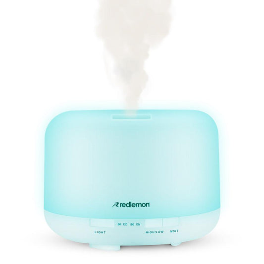 Humidificador y Difusor de Aceites Esenciales Luz LED 12 Colores (500ml) - Redlemon