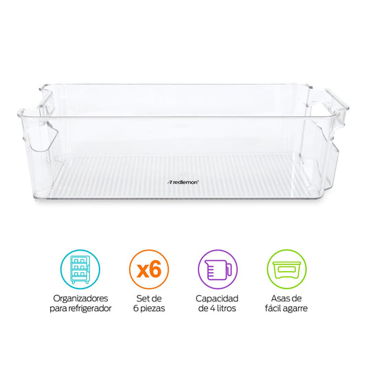 Organizadores para Refrigerador Alacena y Cocina 6 piezas - Redlemon