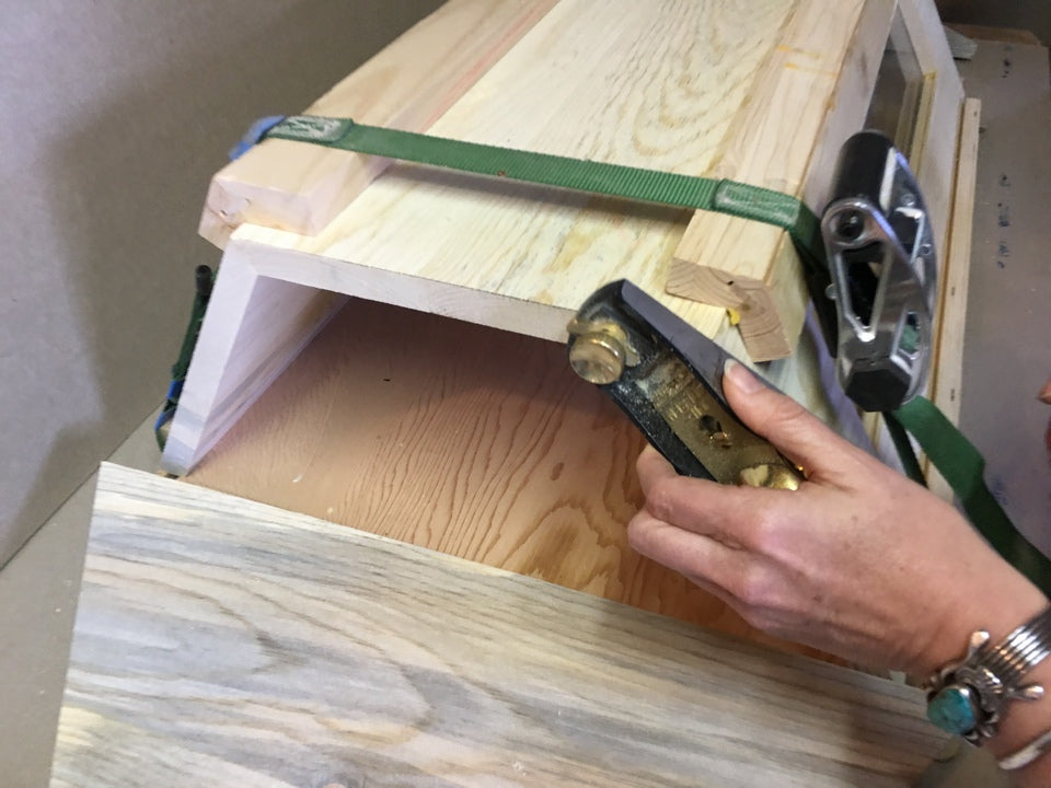 Gluing Side Panels together make flush