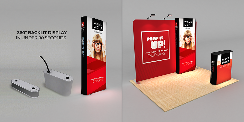 WaveLight Air Wall Inflatable Backlit Display for trade shows and events