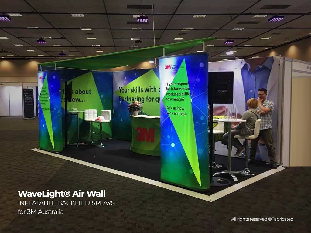 WaveLight Air Wall Inflatable Backlit Display for trade shows and events 3m