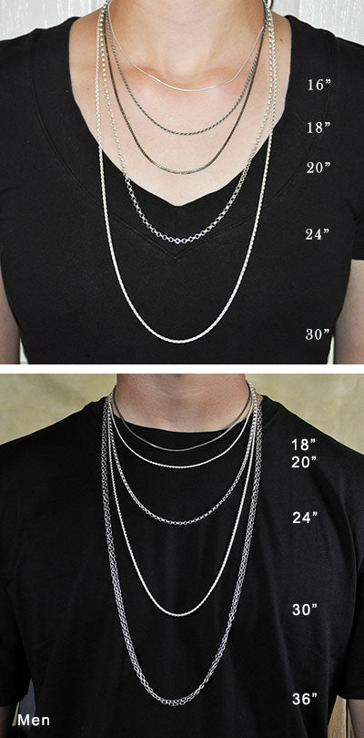 Mens Necklace Size Chart
