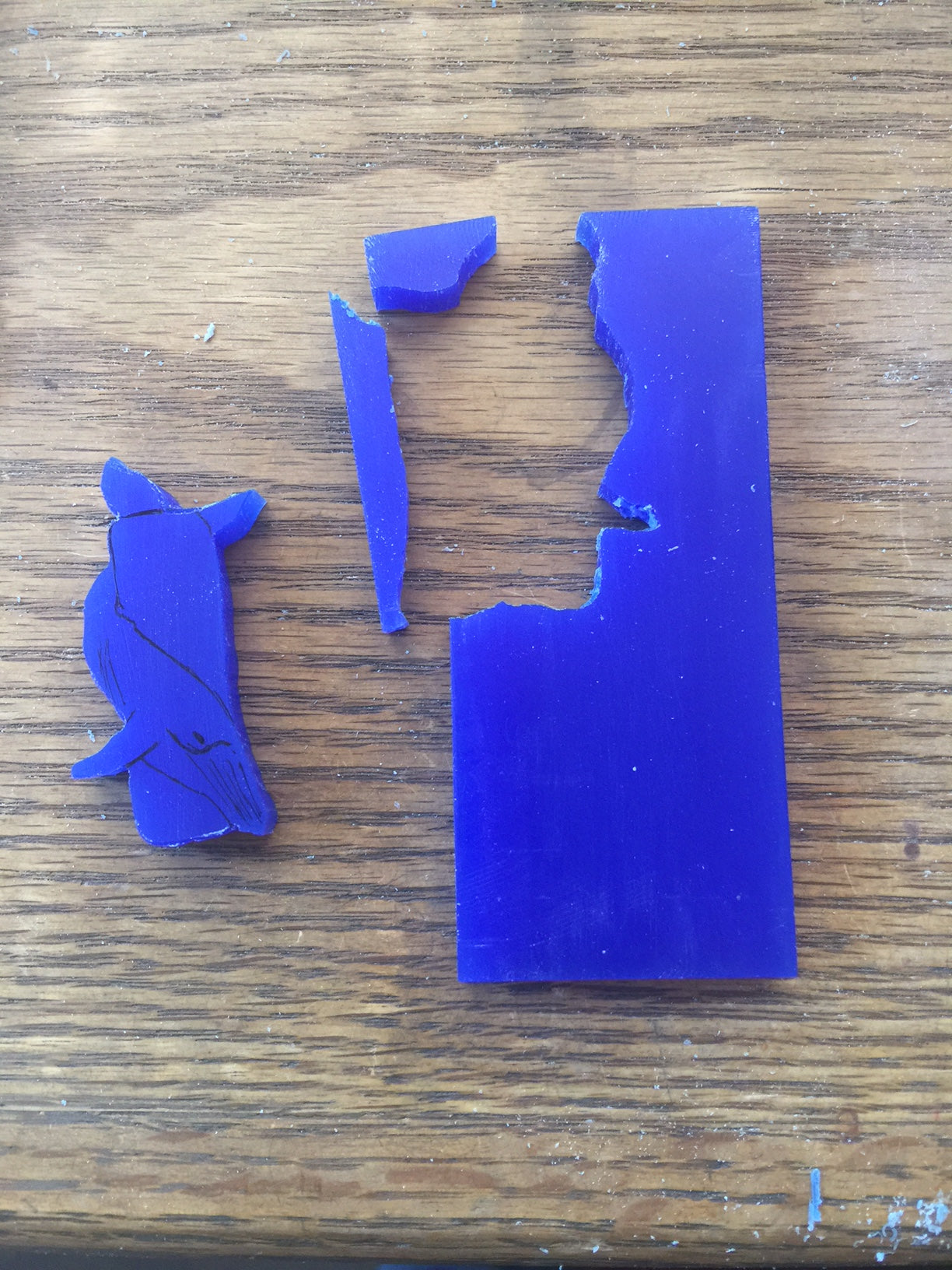 Blue wax for whale pendant