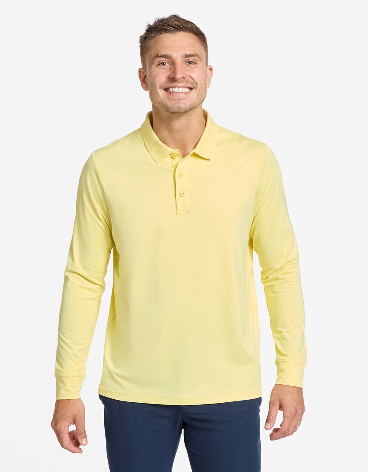 mustard long sleeve polo