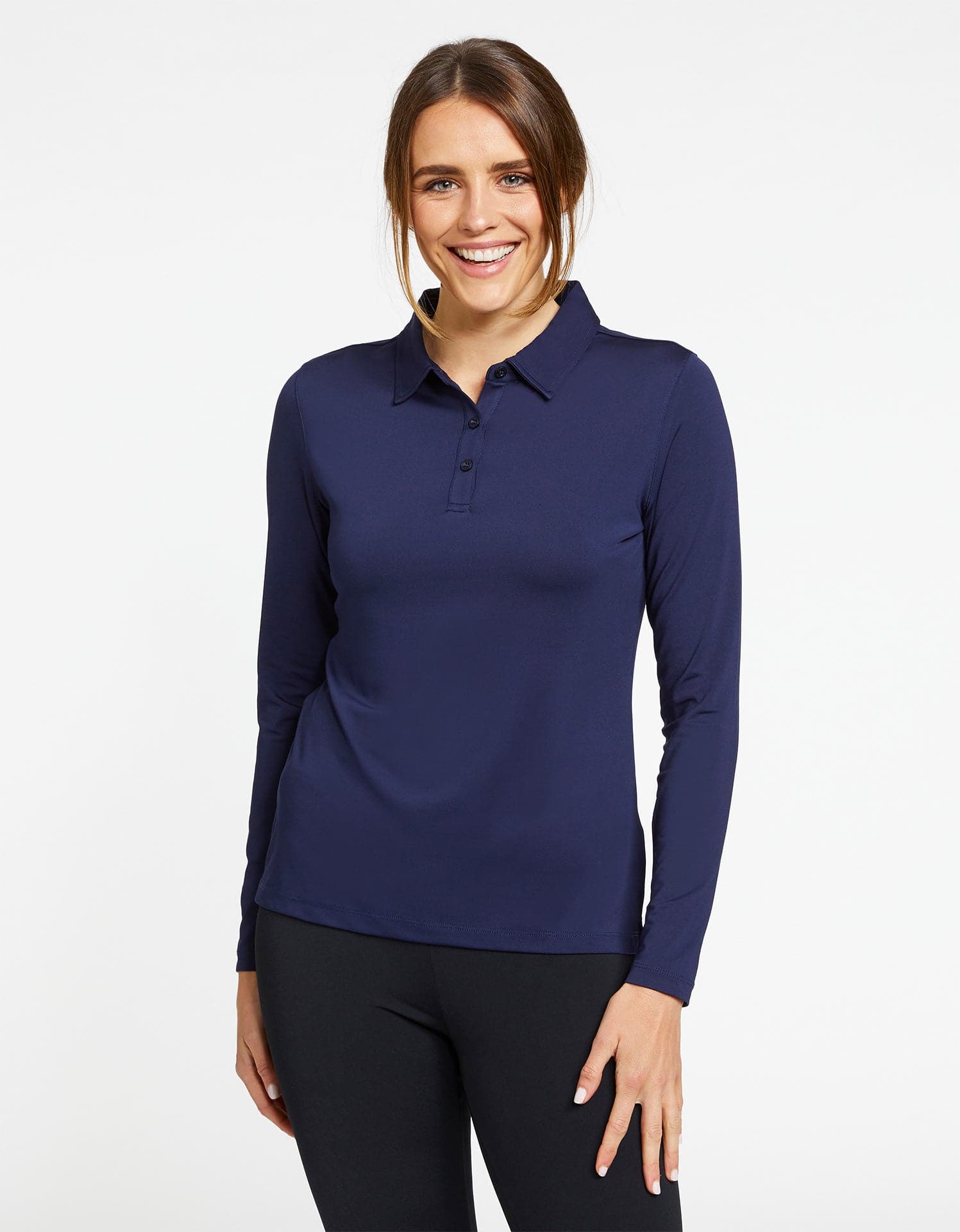 women's long sleeve polos shirts