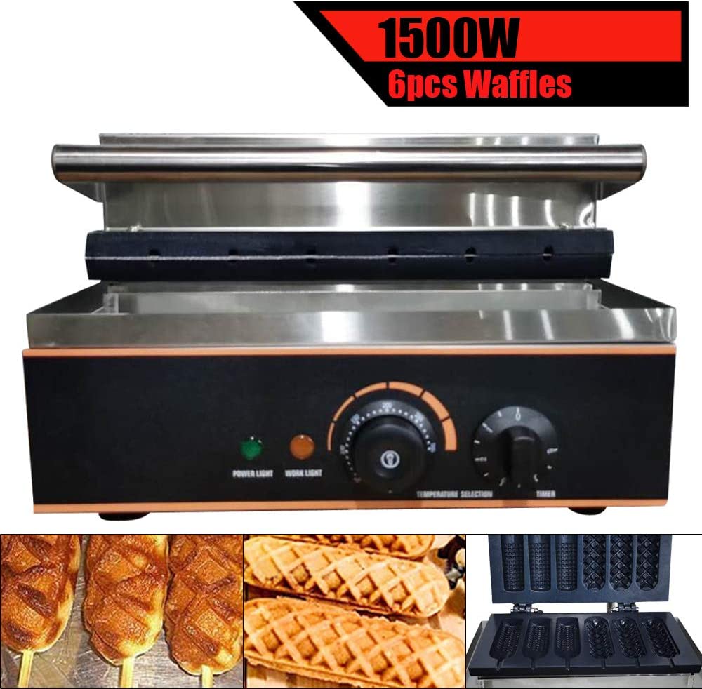 1500W Commercial Nonstick Hot Dog Waffle Machine Electric Lolly Dog St –  Marketing Food Online