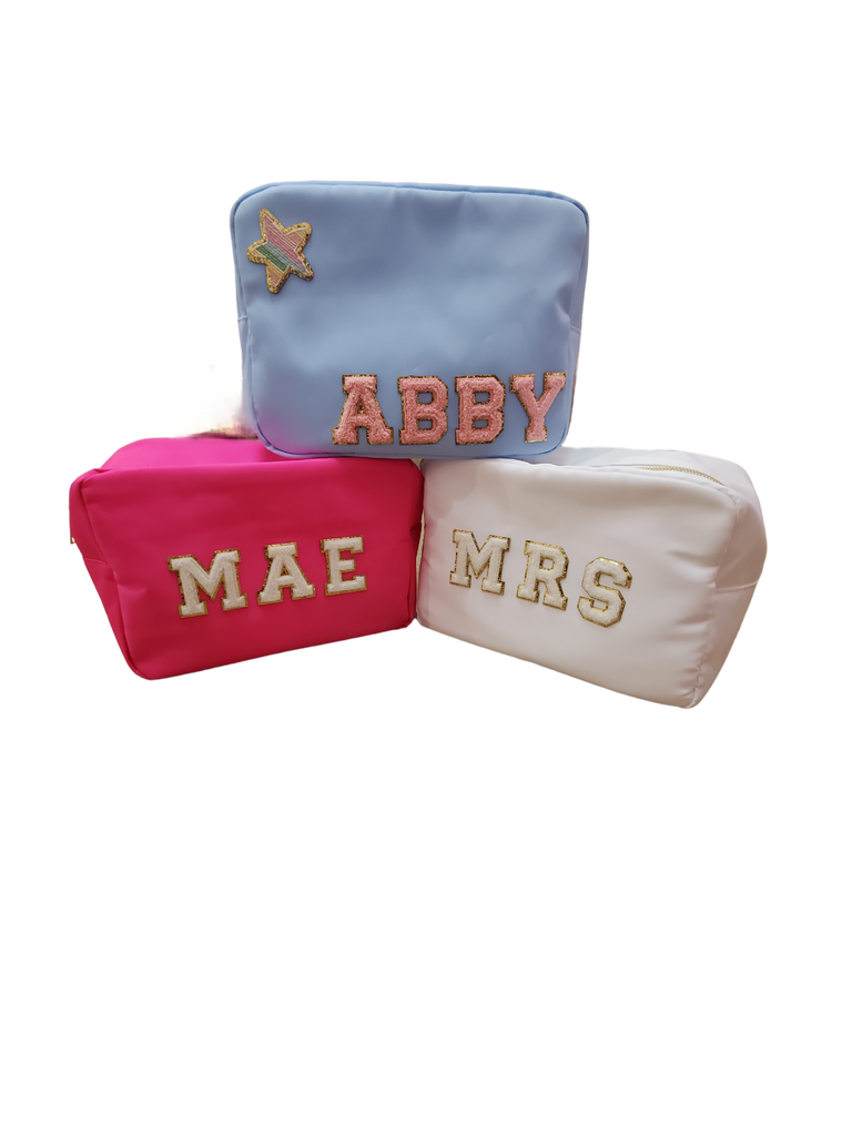 Large Nylon Cosmetic Bag- white