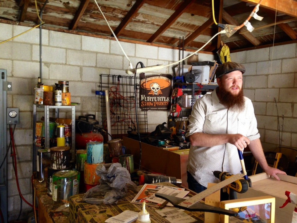 Travis Bone Furturtle in his studio.