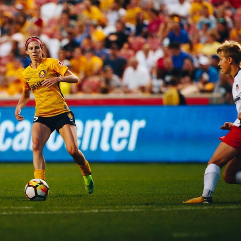 Erika moving the ball through defenders