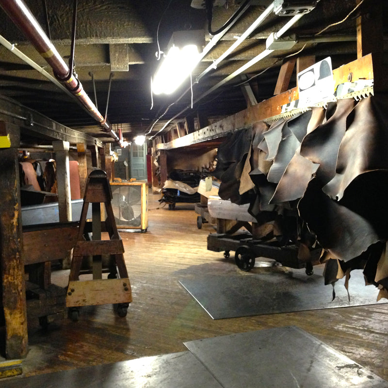 Inside the Horween tannery.