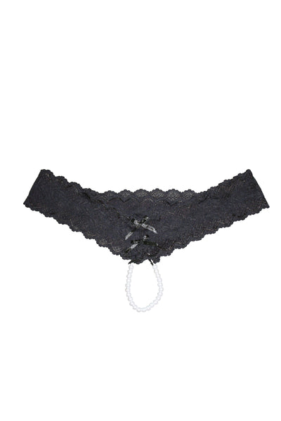 pearl lace v-string panty