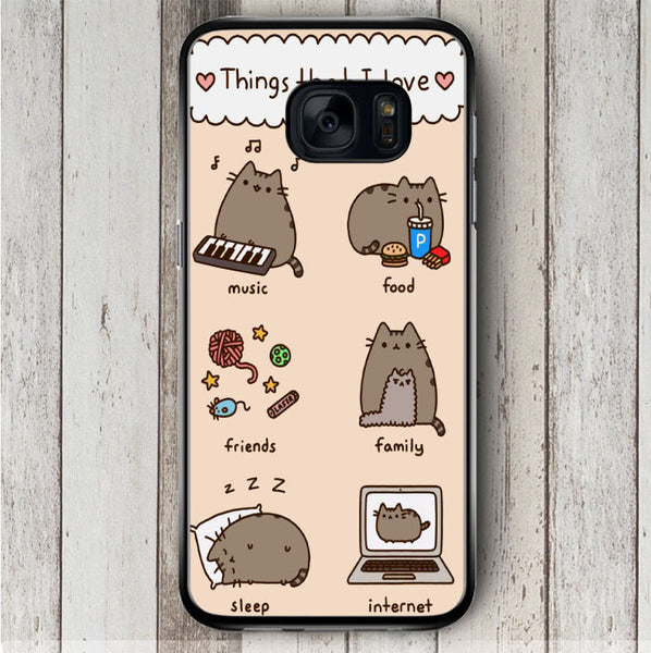 Pusheen Cat Wallpaper Samsung Galaxy S7 Edge Case Caseiphonefy