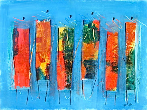 Maasai abstract painting by African artist Stephen Njenga |  True African Art .com