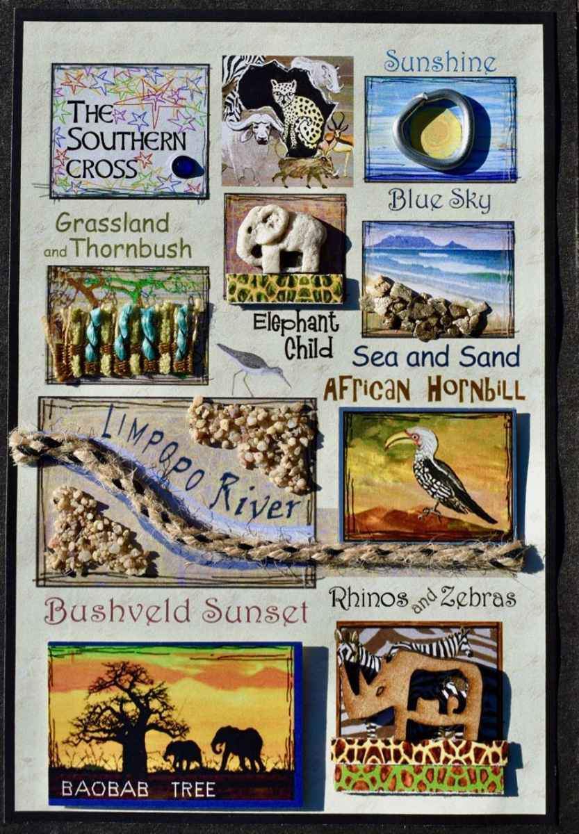 south african animals collage