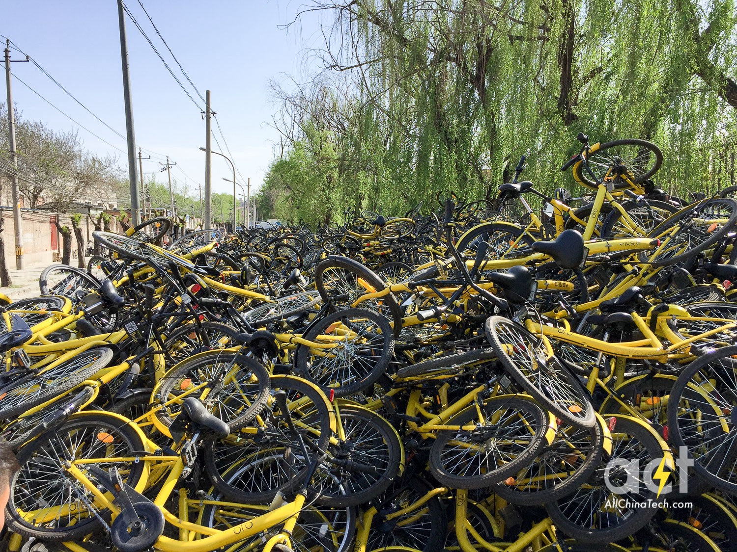 bicycles from sharing company vandalised
