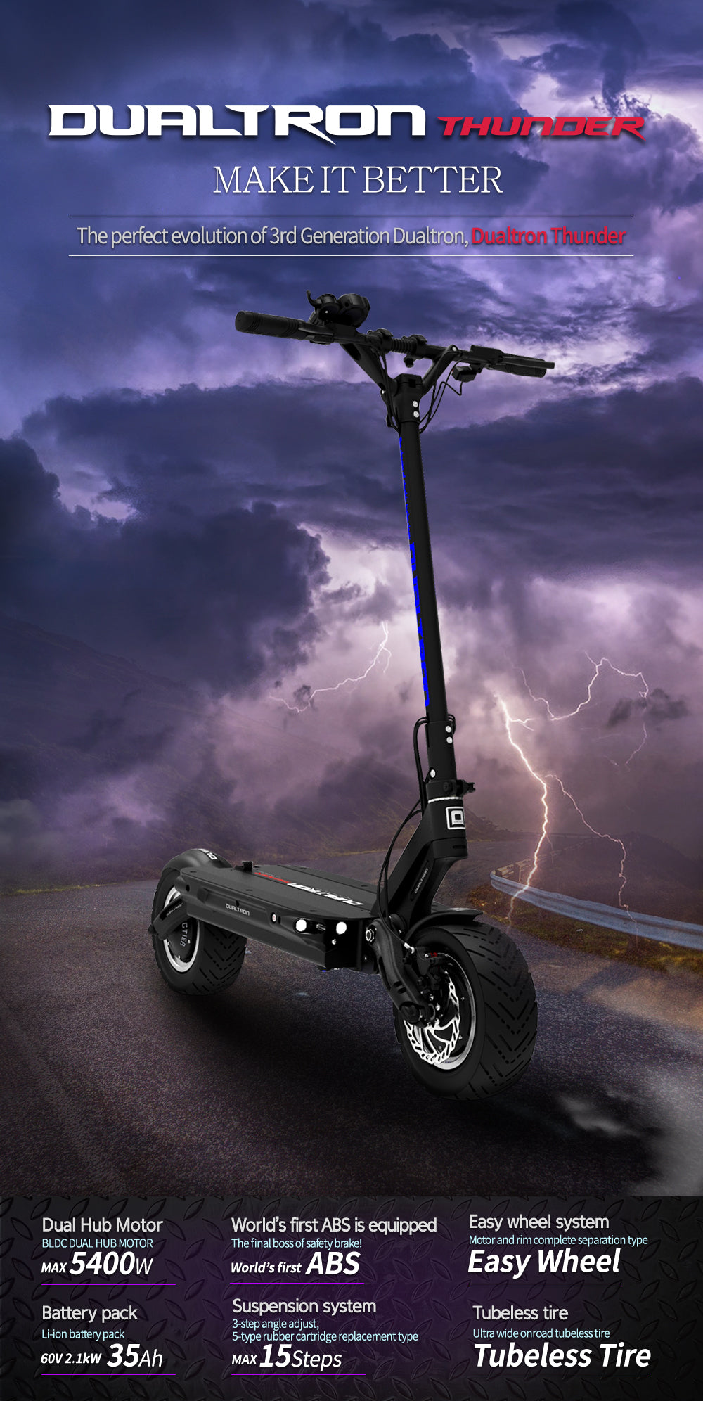 Dualtron Thunder electric scooter specs