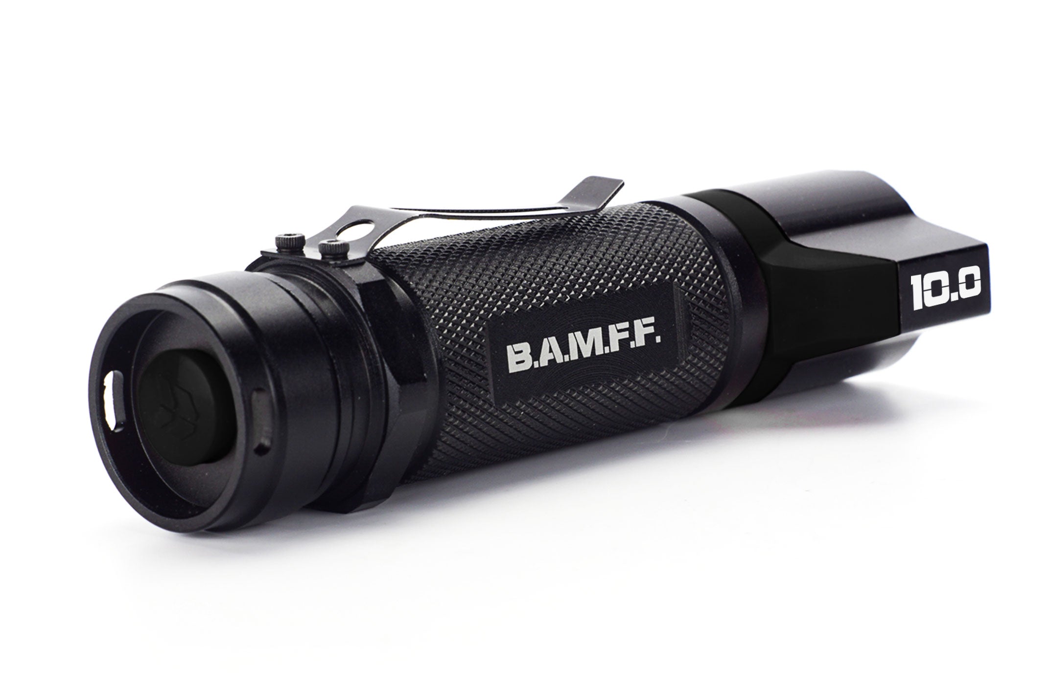 3 quarter view of the BAMFF 10.0 Tactical Flashlight