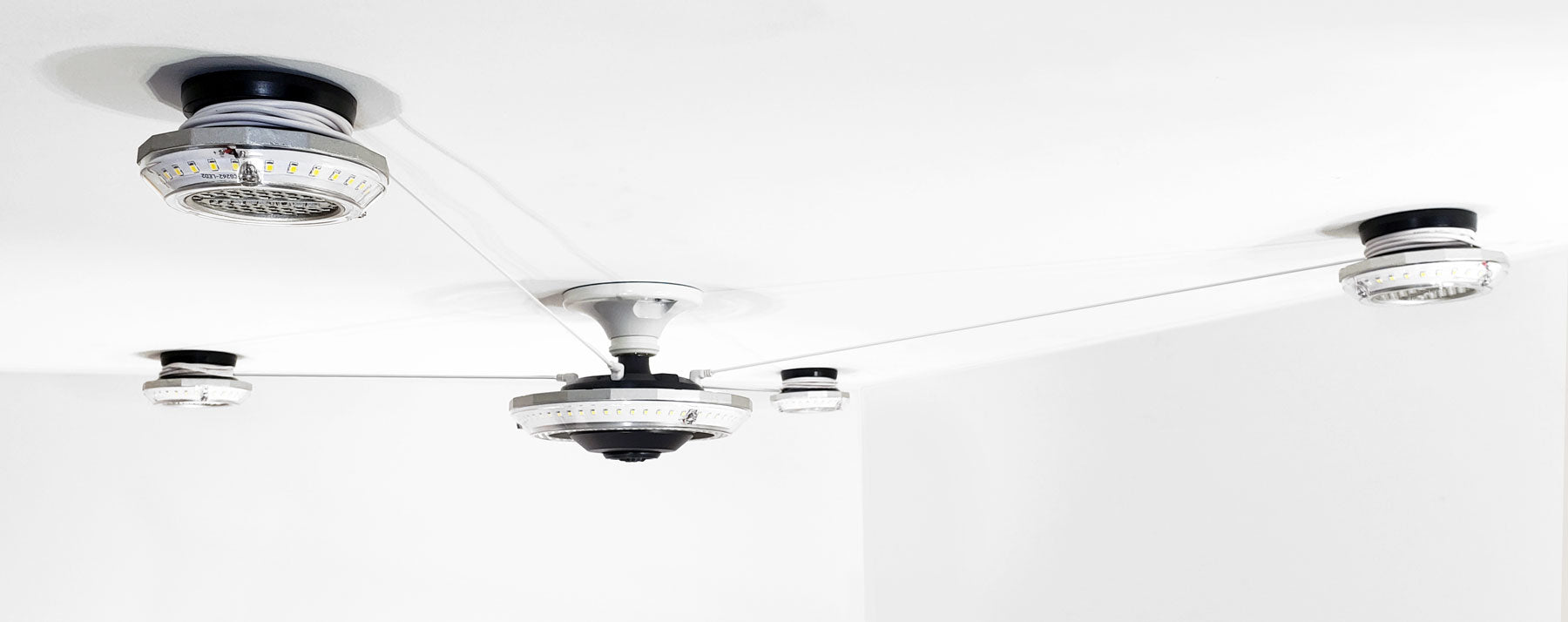 MPI Motion Activated Garage Ceiling Light - Multi LED Lights in one - Multi-Point Illumination cable management