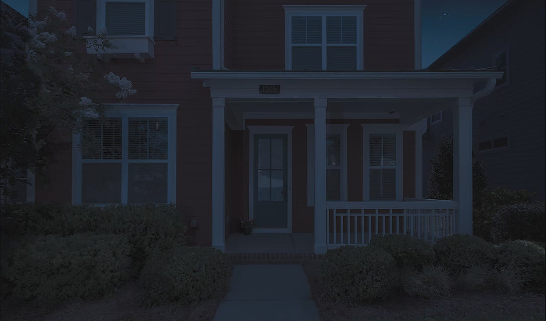 EZ HOME SECURITY LIGHT FLOOD BEFORE AND AFTER HOUSE ANIMATION