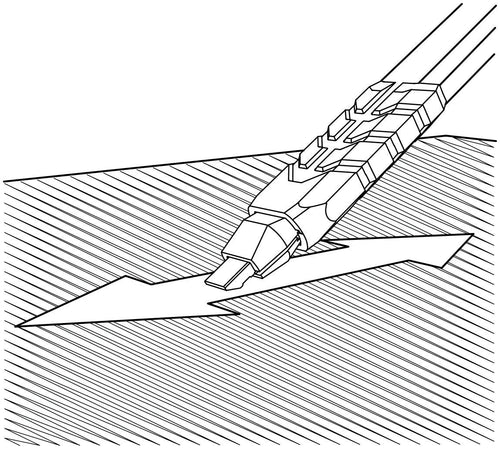 diagram of how to fine tune the writing edge of the mechanical carpenter pencil