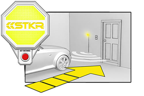 STKR Concepts Garage Parking Sensor step-by-step to parking car - step 2 slow down