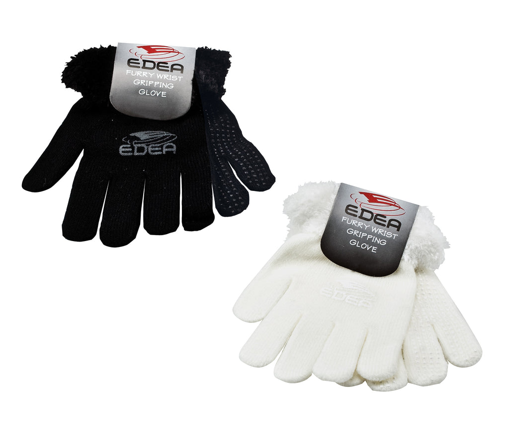 furry white gloves