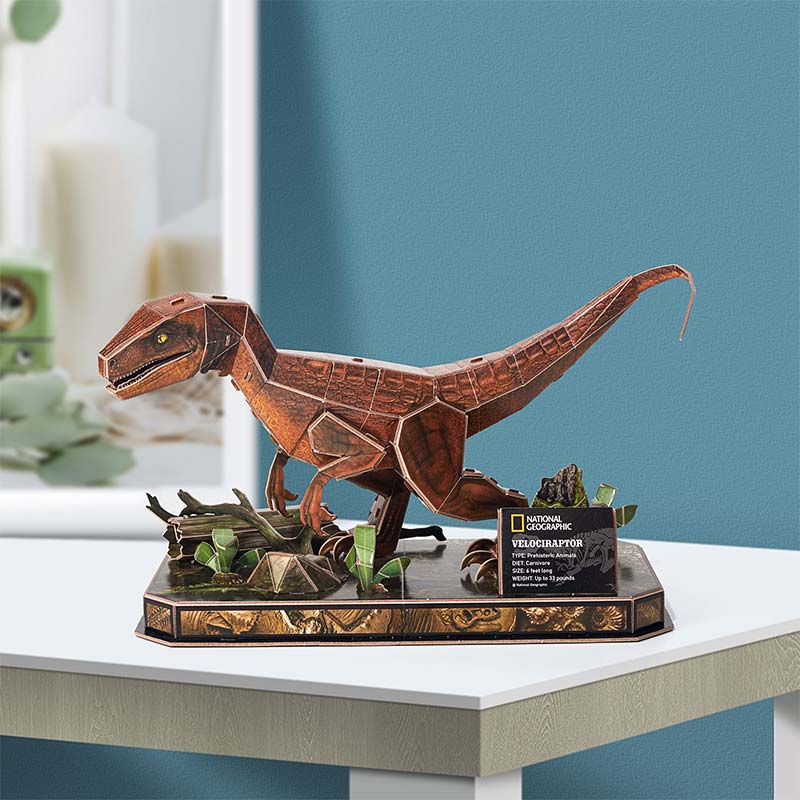 Cubicfun DS1053h Velociraptor Armable Puzzle 3D 63 Piezas Natgeo